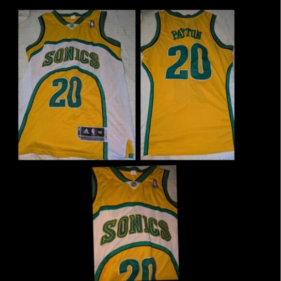 Vintage Seattle Sonics #20 Payton Jersey Mens Sz M #20 Adidas NBA - Picture 1 of 6